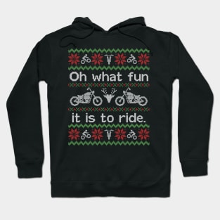 Ugly Christmas Sweater Fun to Ride a Motorcycle Biker Hoodie